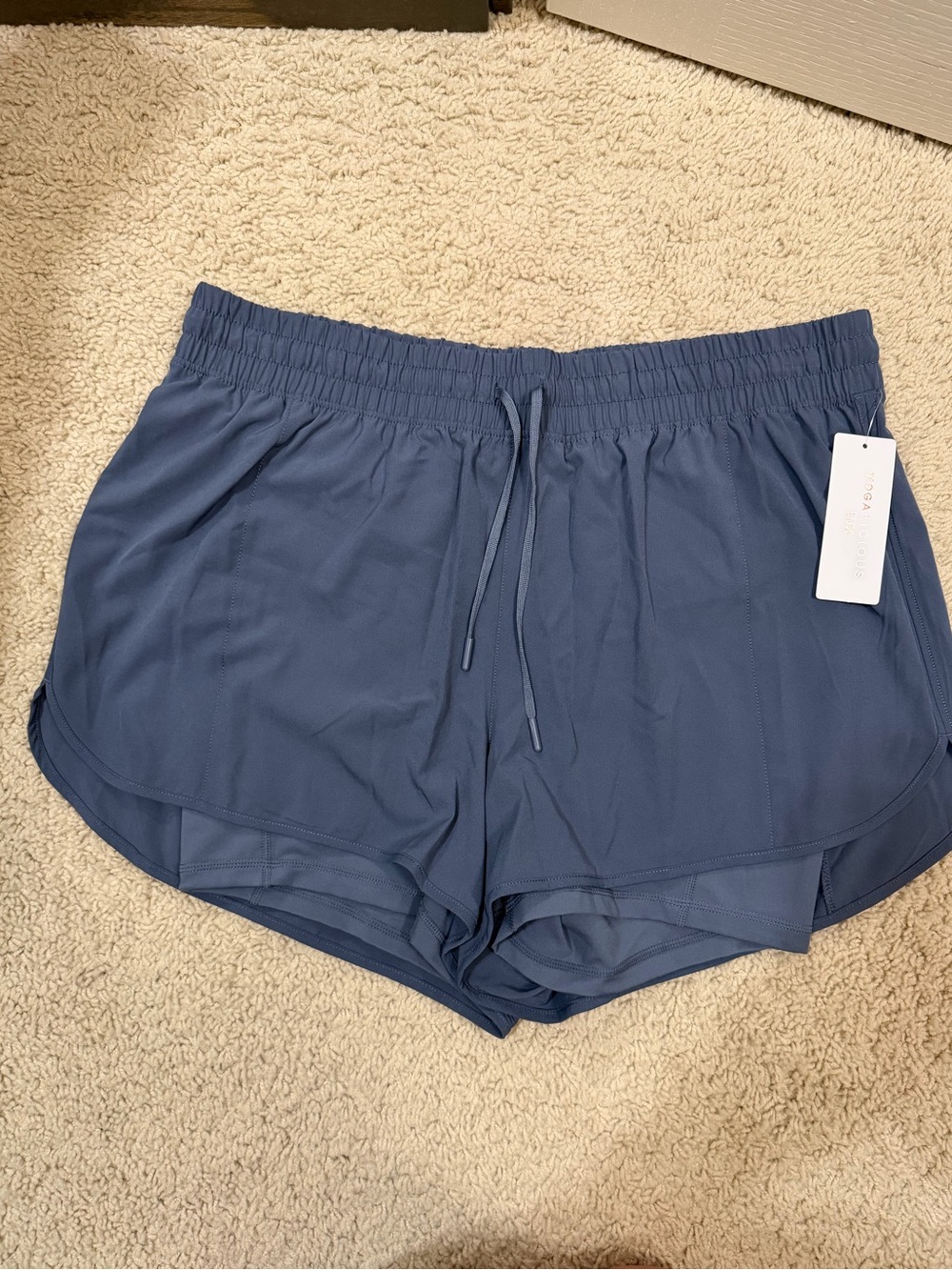 Yogalicious Lux Light Steel Blue Active 2-in-1 Shorts